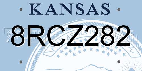 8RCZ282 Kansas License Plate