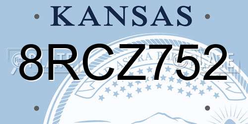 8RCZ752 Kansas License Plate