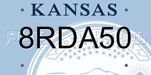 8RDA50 Kansas License Plate