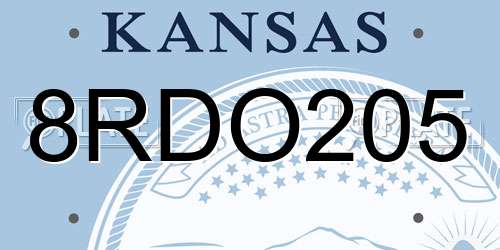 8RDO205 Kansas License Plate