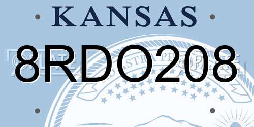 8RDO208 Kansas License Plate