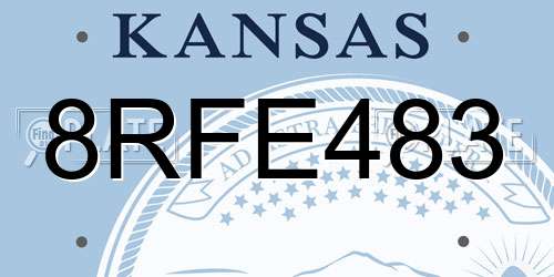 8RFE483 Kansas License Plate