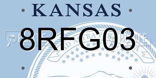 8RFG03 Kansas License Plate