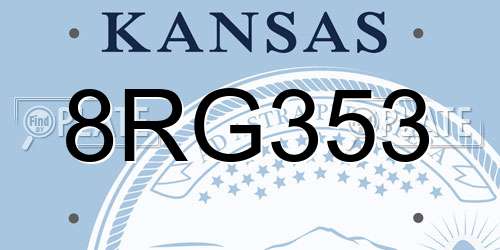 8RG353 Kansas License Plate