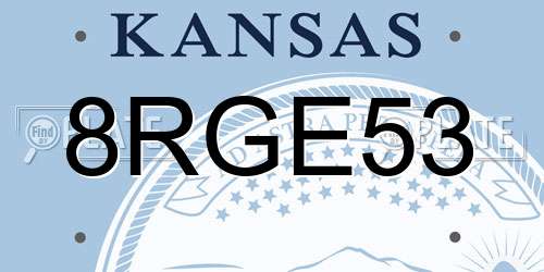 8RGE53 Kansas License Plate