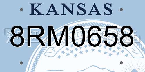 8RM0658 Kansas License Plate
