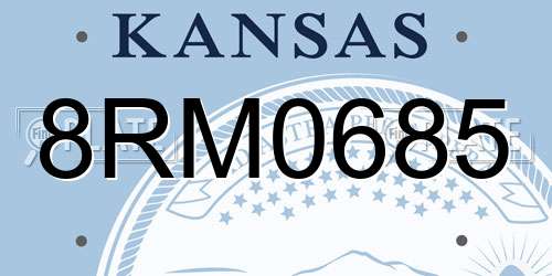 8RM0685 Kansas License Plate
