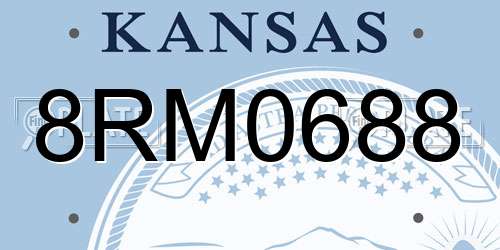 8RM0688 Kansas License Plate