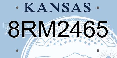 8RM2465 Kansas License Plate