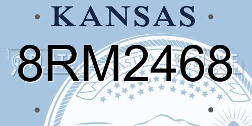 8RM2468 Kansas License Plate