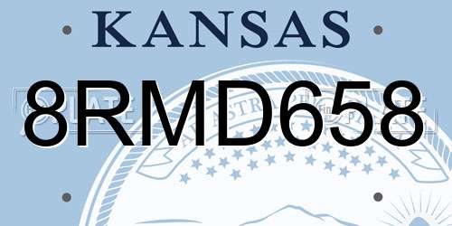 8RMD658 Kansas License Plate