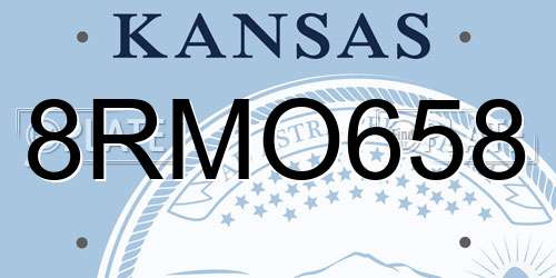 8RMO658 Kansas License Plate