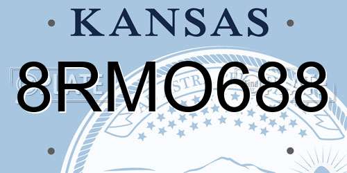 8RMO688 Kansas License Plate