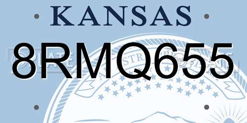 8RMQ655 Kansas License Plate