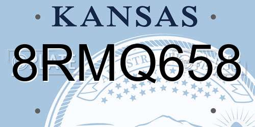 8RMQ658 Kansas License Plate