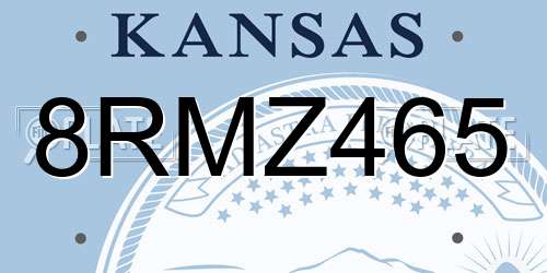 8RMZ465 Kansas License Plate