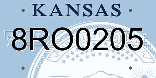 8RO0205 Kansas License Plate