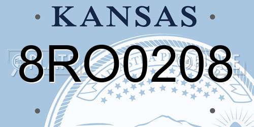 8RO0208 Kansas License Plate