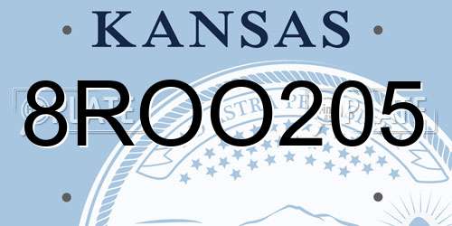 8ROO205 Kansas License Plate