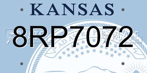8RP7072 Kansas License Plate