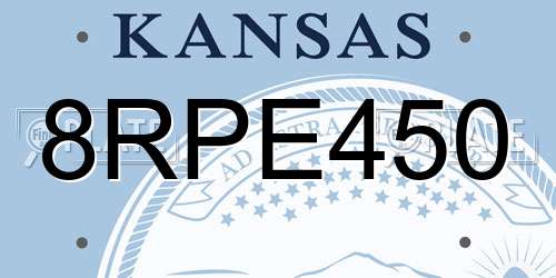 8RPE450 Kansas License Plate