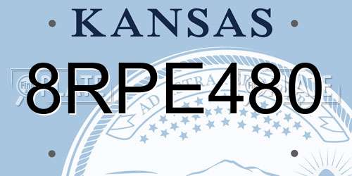 8RPE480 Kansas License Plate
