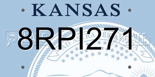 8RPI271 Kansas License Plate