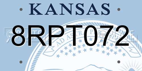 8RPT072 Kansas License Plate