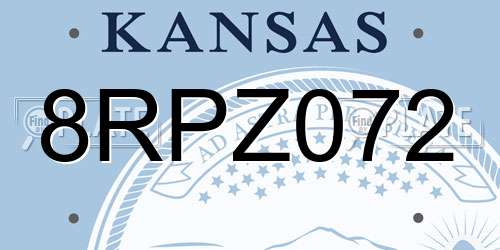 8RPZ072 Kansas License Plate