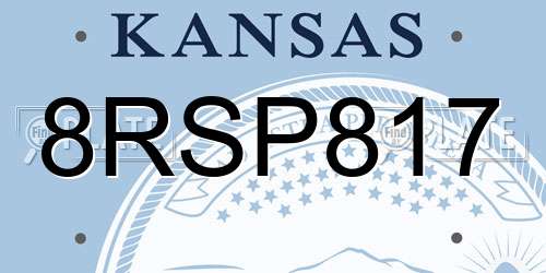 8RSP817 Kansas License Plate