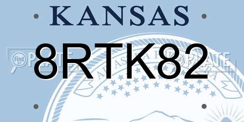 8RTK82 Kansas License Plate