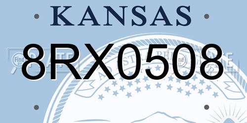 8RX0508 Kansas License Plate