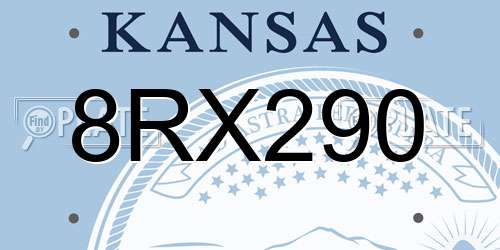 8RX290 Kansas License Plate