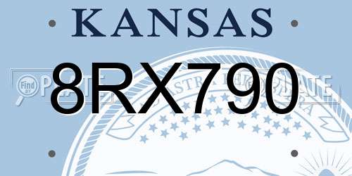8RX790 Kansas License Plate