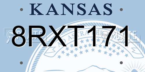 8RXT171 Kansas License Plate