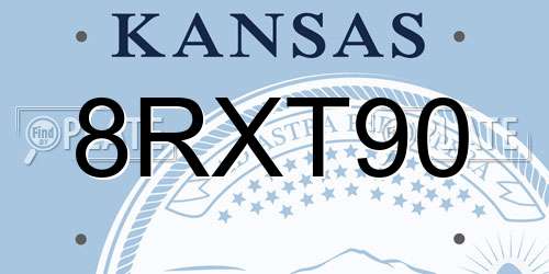 8RXT90 Kansas License Plate