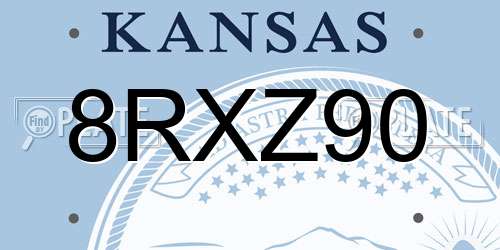 8RXZ90 Kansas License Plate