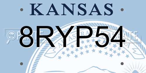 8RYP54 Kansas License Plate