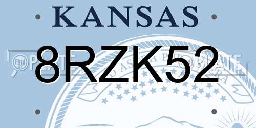 8RZK52 Kansas License Plate