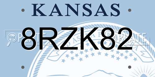 8RZK82 Kansas License Plate