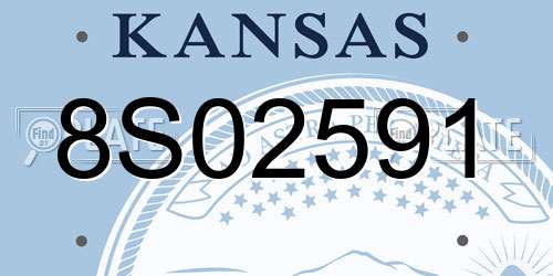 8S02591 Kansas License Plate