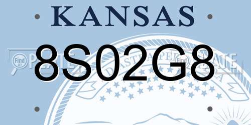 8S02G8 Kansas License Plate