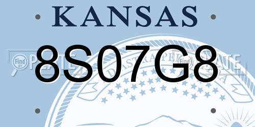 8S07G8 Kansas License Plate