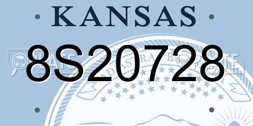 8S20728 Kansas License Plate