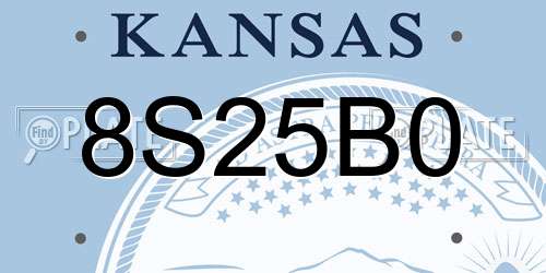 8S25B0 Kansas License Plate