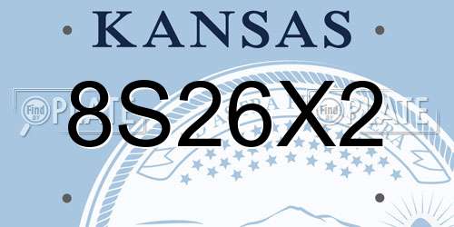 8S26X2 Kansas License Plate
