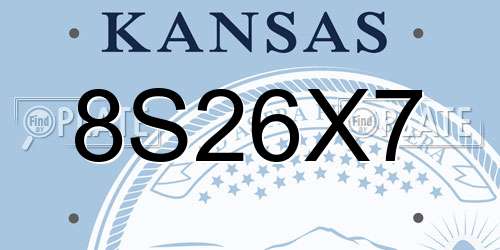 8S26X7 Kansas License Plate