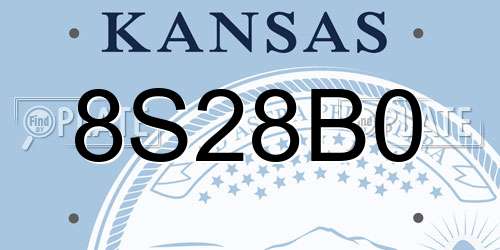 8S28B0 Kansas License Plate