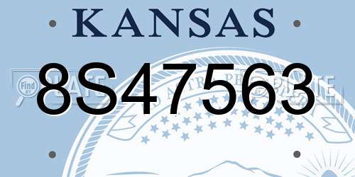 8S47563 Kansas License Plate