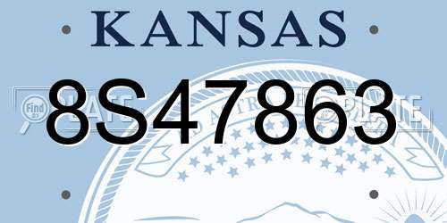 8S47863 Kansas License Plate